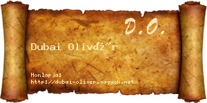 Dubai Olivér névjegykártya